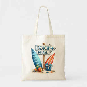 "Beach Bitte" Beach Tote Bag Tragetasche