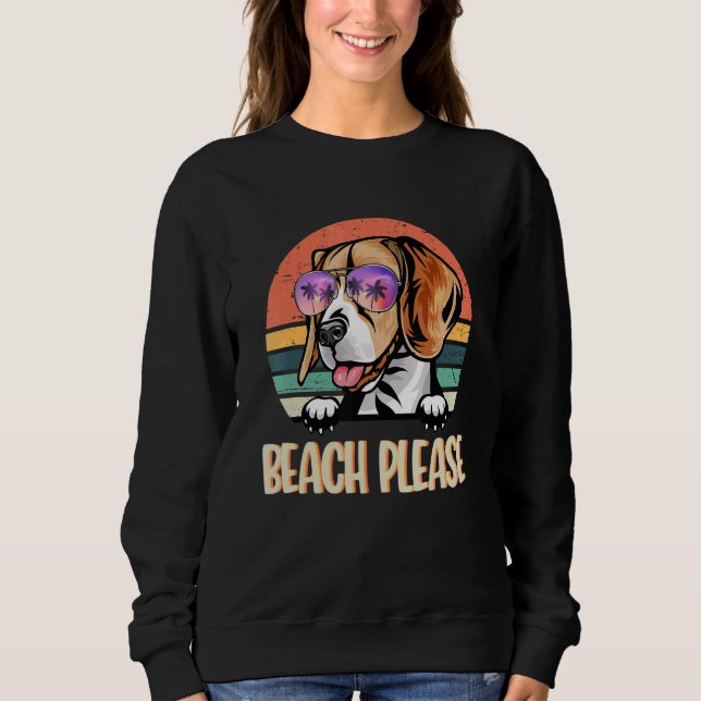 Beach Bitte Beagle Hawaii Beach Hallo Sommer Vaca Sweatshirt (Vorderseite)