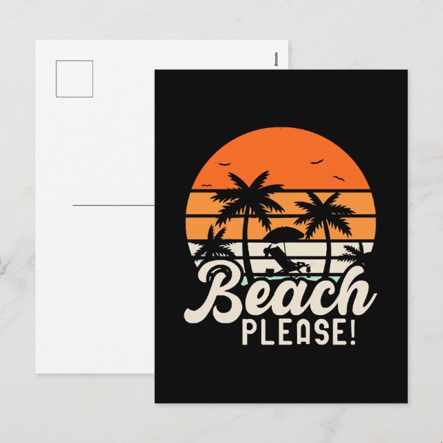 Beach bitte feiertagspostkarte (Vorne/Hinten)