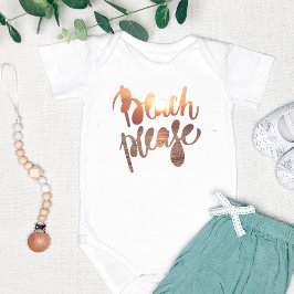 BEACH BITTE, Fun Typografie & Quote Baby Bodysuit Strampler