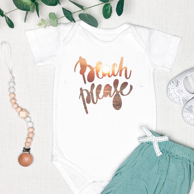 BEACH BITTE, Fun Typografie & Quote Baby Bodysuit Strampler (Von Creator hochgeladen)