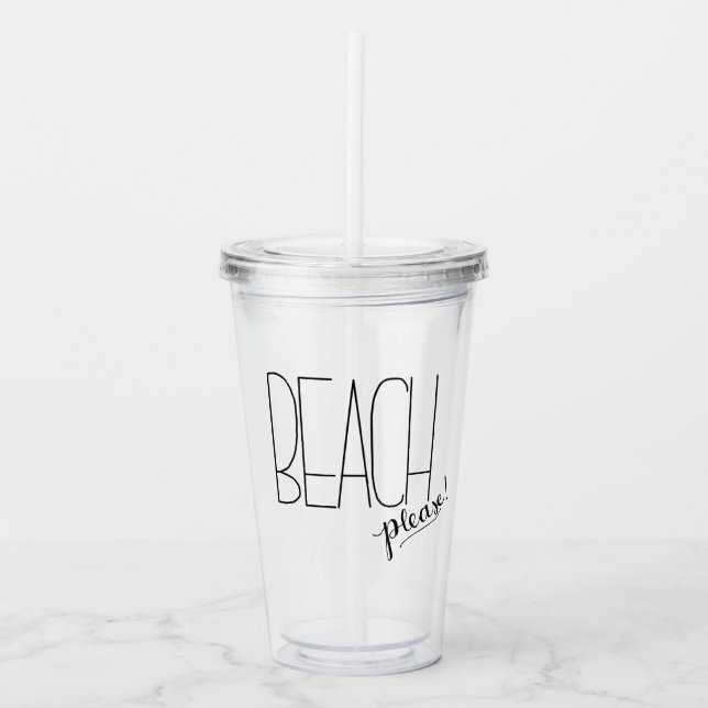 Beach bitte isoliert Tumbler Acryltrinkbecher (Vorderseite)