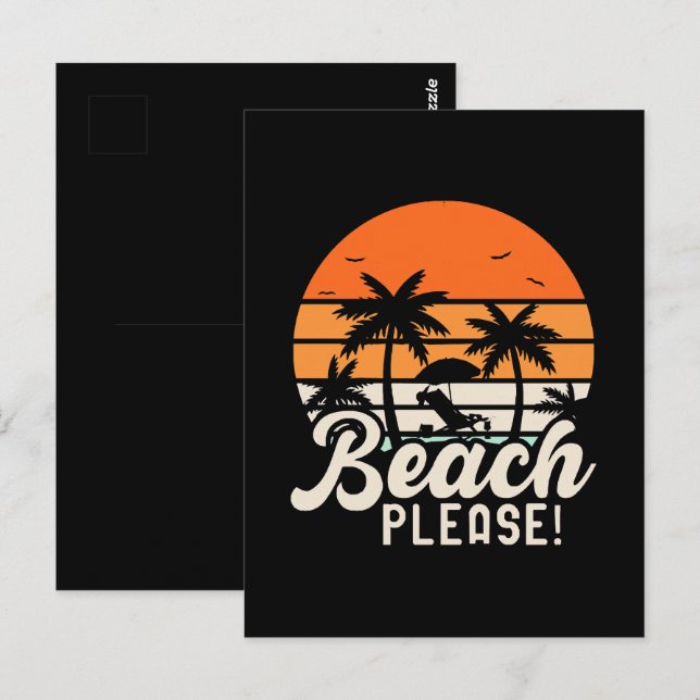 Beach bitte postkarte (Vorne/Hinten)