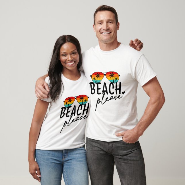 Beach bitte Retro Typografie Summer Beach T-Shirt (Unisex)