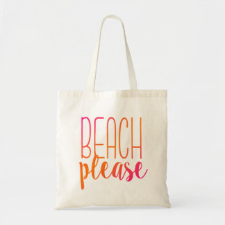 Beach bitte | Rosa und orangefarbene Totbeutel Tragetasche