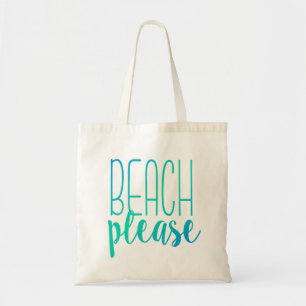 Beach bitte Türkis Ombre Tote Bag Tragetasche