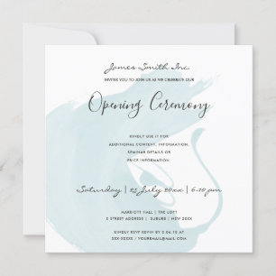 BEACH BLAUE WATERCOLOR BRUSHSTROKE ÖFFNUNGSZEREMON EINLADUNG