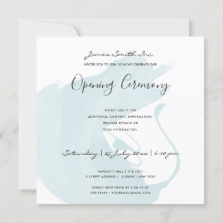 BEACH BLAUE WATERCOLOR BRUSHSTROKE ÖFFNUNGSZEREMON EINLADUNG