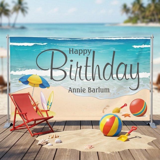 "Beach Bliss"-Banner zum Geburtstag Banner (A Shore Thing For Parties.)