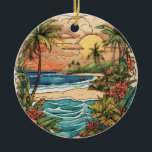 "Beach Bliss: Playful Designs" Keramik Ornament<br><div class="desc">"Genießen Sie die Sommerfrische mit unserer Kollektion "Beach Bliss"! Mit spielerischen Szenen eines sonnigen Strandes mit Sandburgen und Muscheln, die das Wesen eines perfekten Tages am Ozean einfangen. Egal, ob Sie eine lebendige und unterhaltsame Ergänzung zu Ihrem Kleiderschrank oder ein Geschenk für einen Strandliebhaber suchen, diese T - Shirt-Designs bringen...</div>