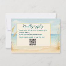 Beach Bliss QR Code RSVP Card