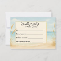 Beach Bliss Traditional RSVP Card