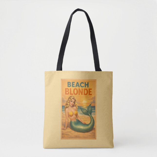 Beach Blonde Pin-Up Mermaid - Yellow Retro Coastal (Vorderseite)