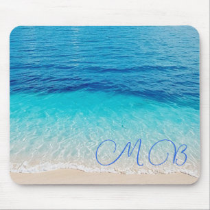 Beach Blue Ocean Aqua Sea Sky Urlaub Mousepad