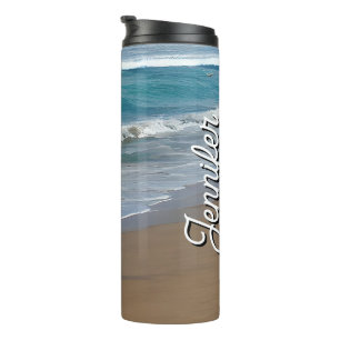 Beach Blue Ocean Waves Thermosbecher