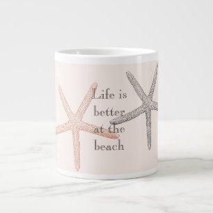 Beach Blue Starfish Jumbo-Tasse
