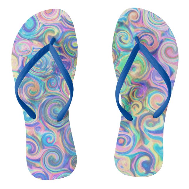 Beach Blue Swirl Design Flip Flops (Fußbett)