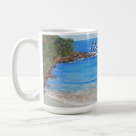 Beach Blue Waves Acrylic Painting Coffee Tasse