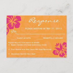 Beach Blume UAWG - Orange & Fuschia RSVP Karte
