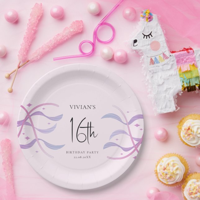 Beach Blush Pink 16 . Geburtstag Party Pappteller (Party)