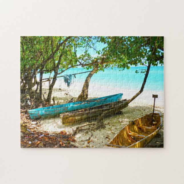 Beach Boats Jamaika. Puzzle (Horizontal)