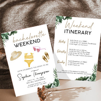 Beach Boho Bachelorette Weekend Party Einladung