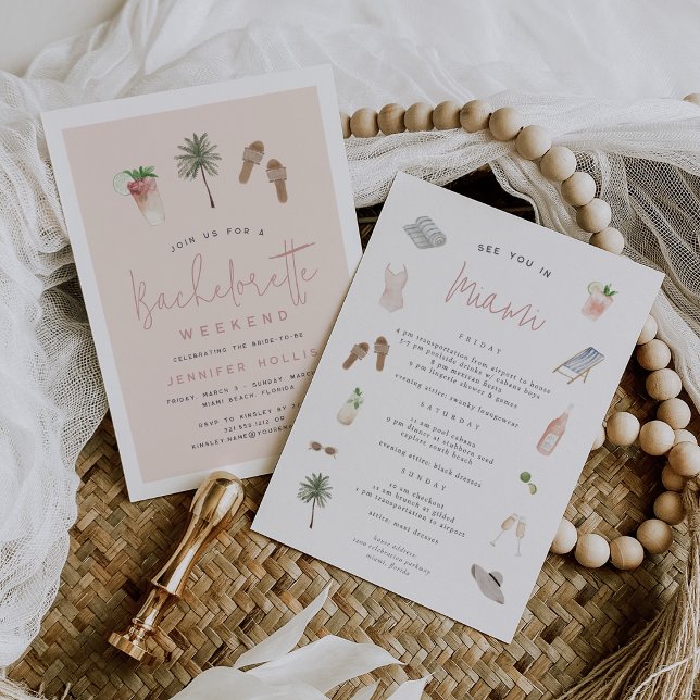 Beach Boho Bachelorette Wochenende Ausflug Einladung (Von Creator hochgeladen)