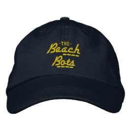 Beach Bots Cap - Schwarz mit Gold Bestickte Baseballkappe