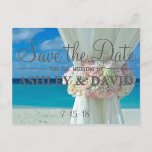 Beach Bouquet Save the Date Postcard Ankündigungspostkarte