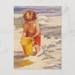 Beach Boy Kind in Ozeanwellen Postkarte