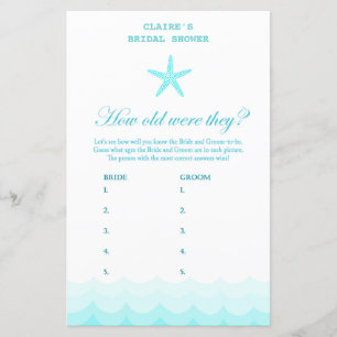 Beach Brautparty Game, Nautical, Meerjungfrau