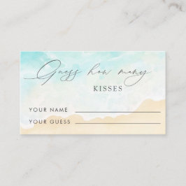 Beach Brautparty Wie viele Kisses Bridal Game Begleitkarte