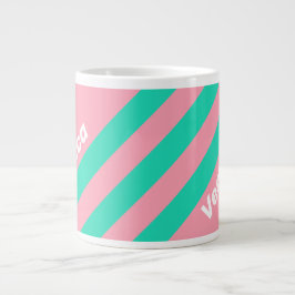 Beach Breeze Nostalgic Stripes with Name Jumbo-Tasse