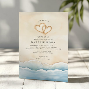 Beach Bridal Dusche Einladung zum Herz