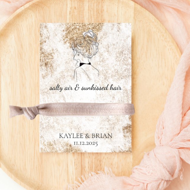 Beach Bridesmaid Haargummi Scrunchie Holder Begleitkarte (Von Creator hochgeladen)