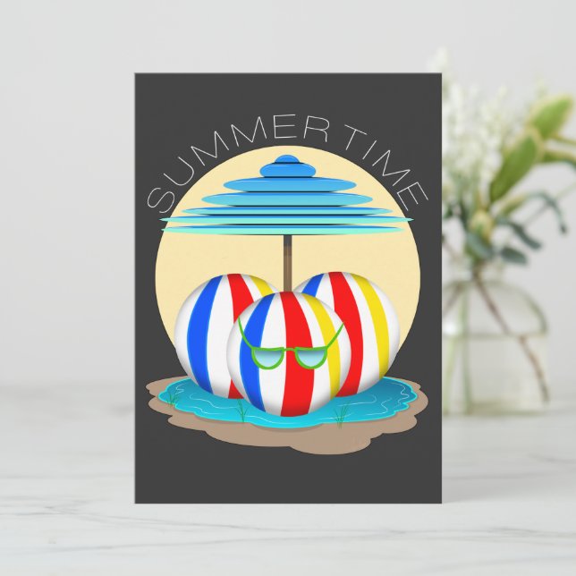 Beach Buddies schlagen die Hitze: Sun's Out, Fins  Einladung (Stehend Vorderseite)