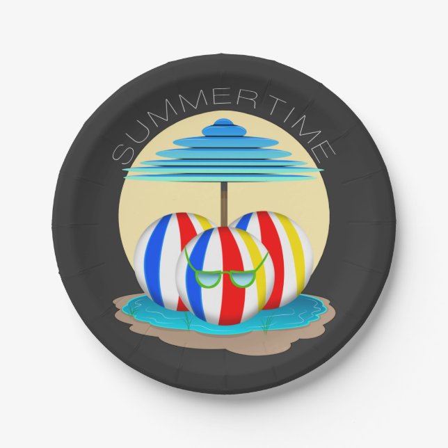 Beach Buddies schlagen die Hitze: Sun's Out, Fins  Pappteller (Vorderseite)