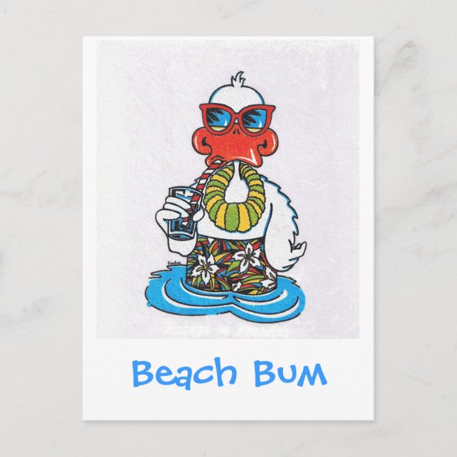 Beach Bum Duck Postkarte (Vorderseite)