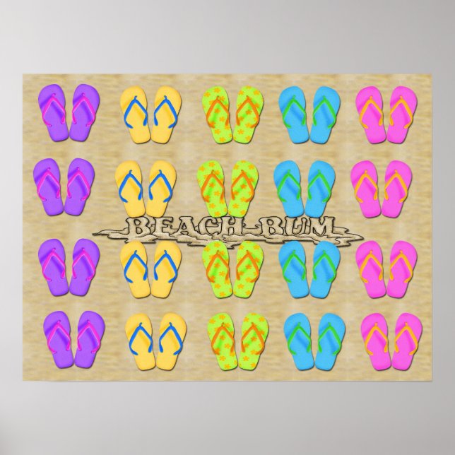 Beach Bum Flip Flops Poster/Print Poster (Vorne)