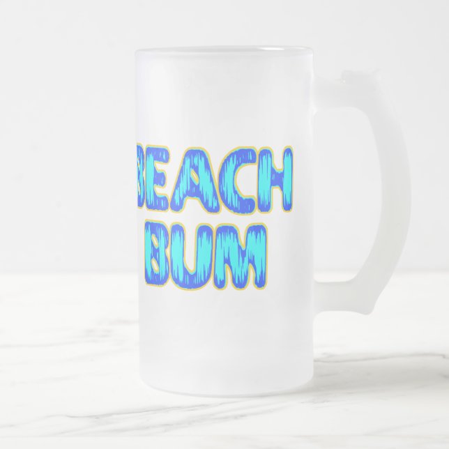 Beach Bum Funny Slogan in Blue Mattglas Bierglas (Rechts)