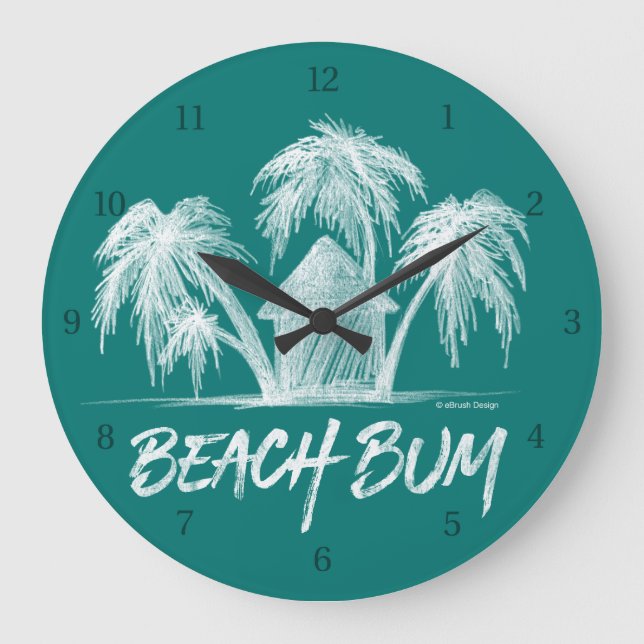 Beach Bum Große Wanduhr (Vorderseite)