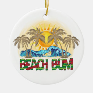 Beach Bum Meereswellen Tropisch Keramik Ornament