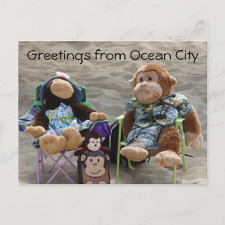 Beach Bum Monkeys Postkarte