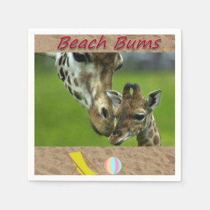 Beach Bum Paper Napkins Giraffe Serviette