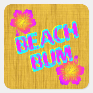 Beach Bum Pink Hibiskus Aufkleber