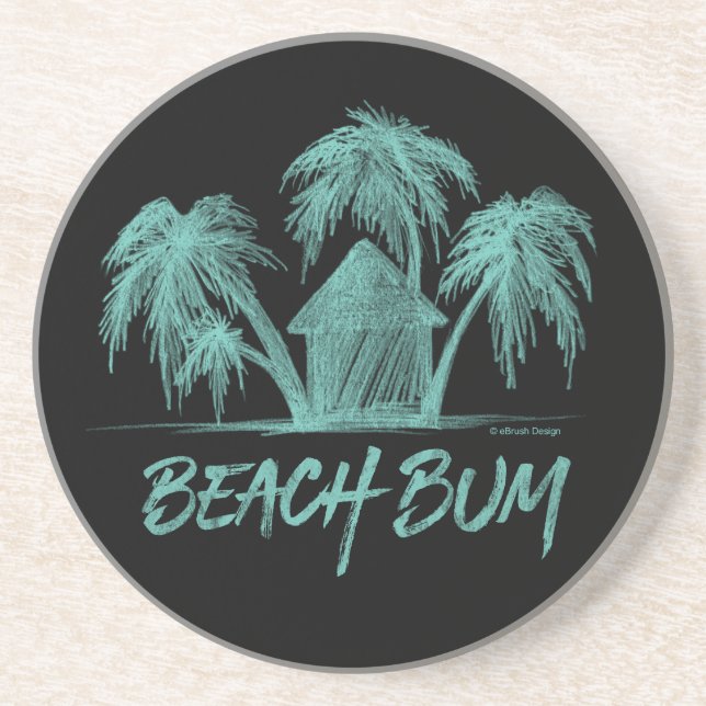 Beach Bum Sandstein Untersetzer (Vorne)