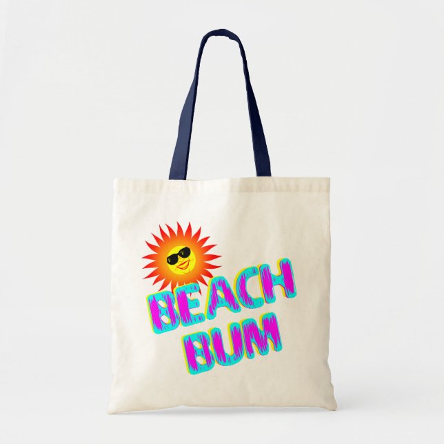 Beach Bum Sprichwort mit Sunshine Leinwand Tasche (Vorne)