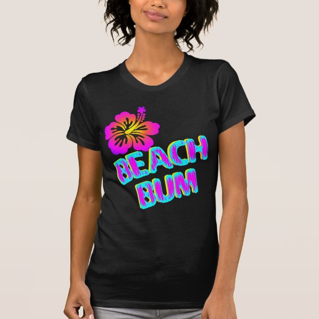 Beach Bum Sprichwort Plumeria Blume T-Shirt (Vorderseite)