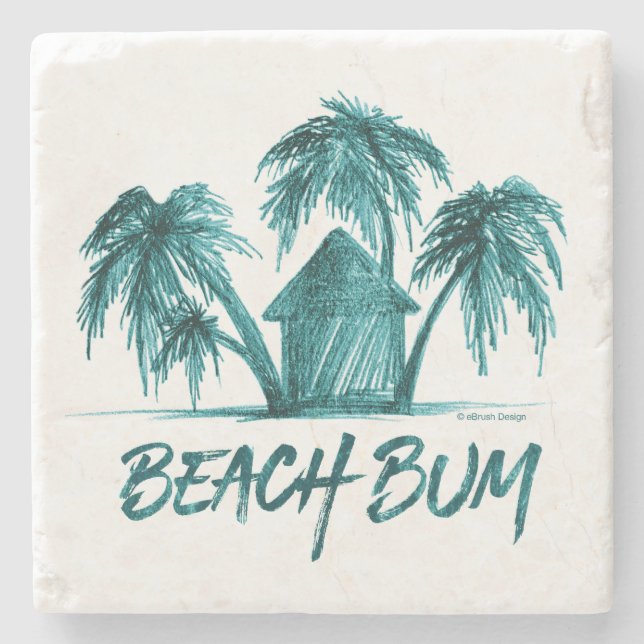 Beach Bum Stone Untersetzer (Vorderseite)