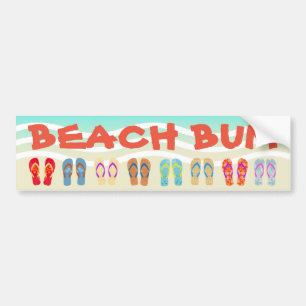Beach Bum Summer Flip Flops Autoaufkleber
